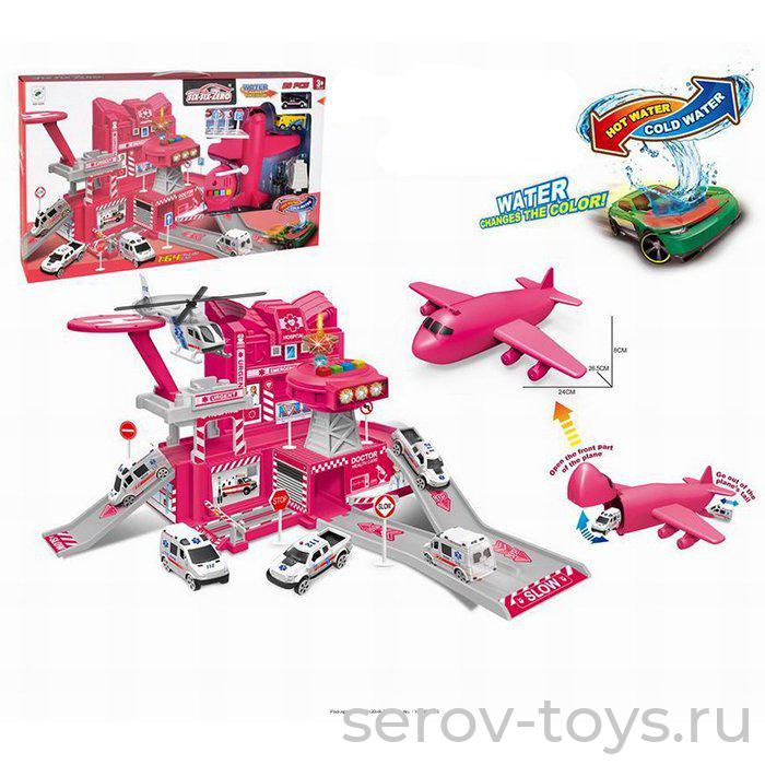 Станция скорой помощи 660-А299 с машинками (меняют цвет) и самолетом в кор six-six-Zero
