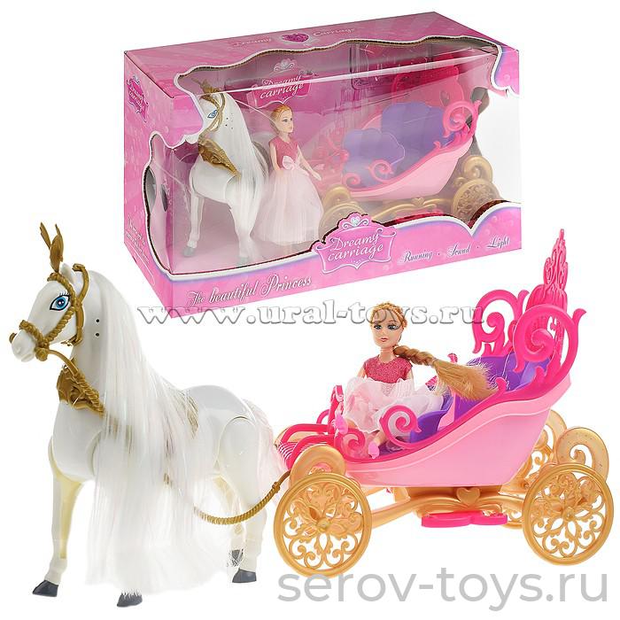 Карета с лошадью 2205B с мал куклой в кор