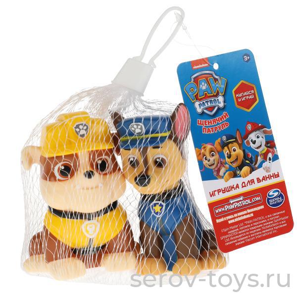 Набор для ванной Щенячий патруль LXRUB-CHASE-DOGP Чейз-гонщик и Крепыш пластизоль в сетке Капитошка