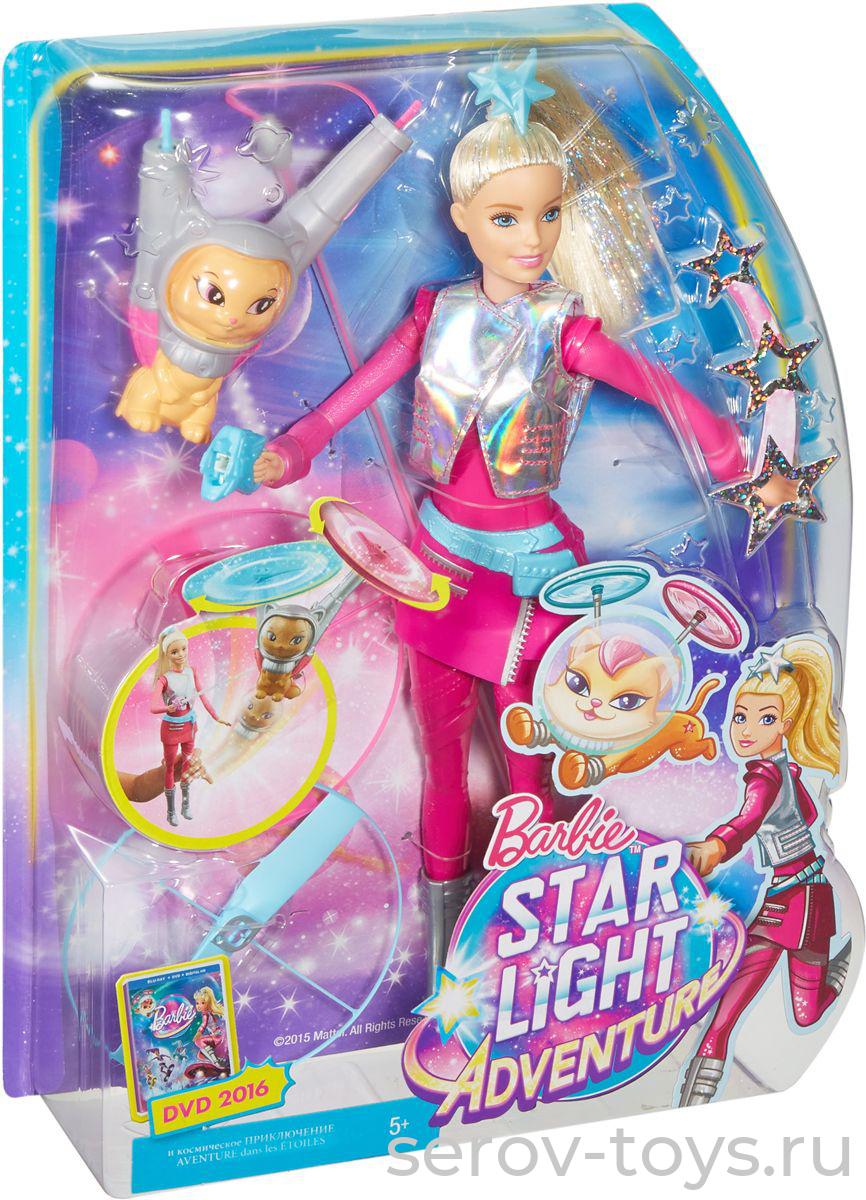 Barbie Кукла Барби с летающим котом DWD24