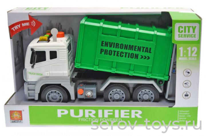 Машина инерц 1:12 WY820A Мусоровоз свет звук Wenyi