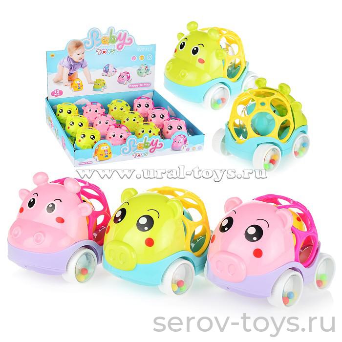 Машинка-зверюшки 2842 Поросенок и бегемот в кор 12шт