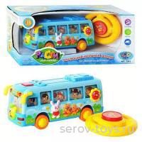 Танцующий школьный автобус 7341( со звук датчиком) свет звук в кор Расти малыш