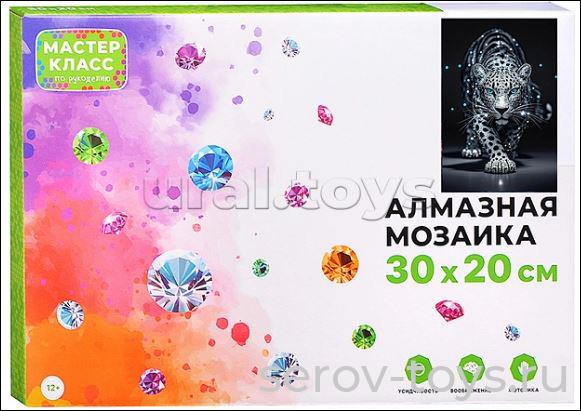 Набор ДТ Алмазная мозаика MKA3020-188 Леопард 30*20см светится в темноте в кор Мастер класс