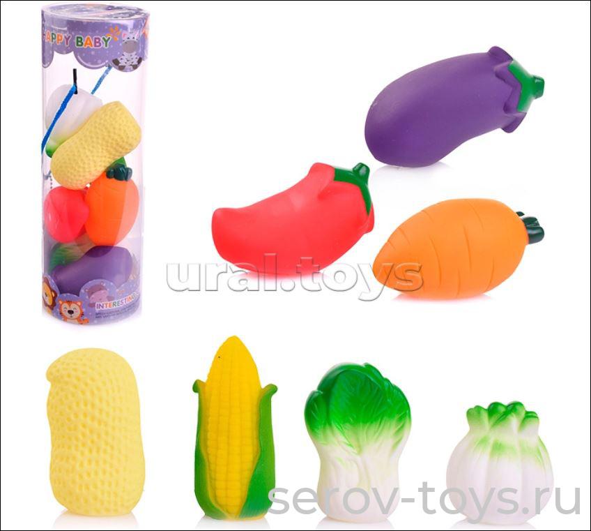 Набор для купания Фрукты и овощи SZ-YS608  7шт в тубусе Happy Baby