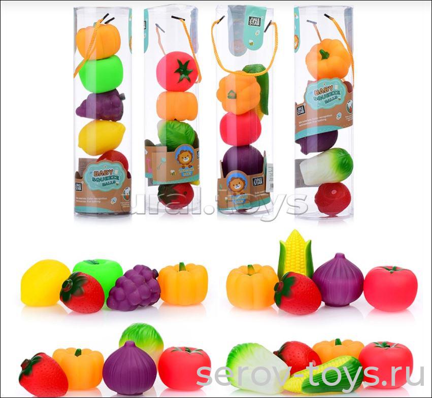 Набор для купания Фрукты и овощи KL-407 5шт в тубусе