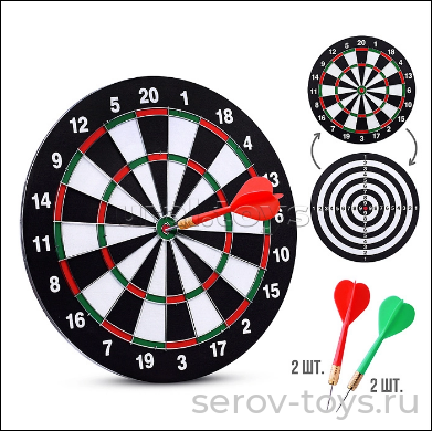Дартс двусторонний с дротиками 12 Точно в цель! R0182 ROCKET
