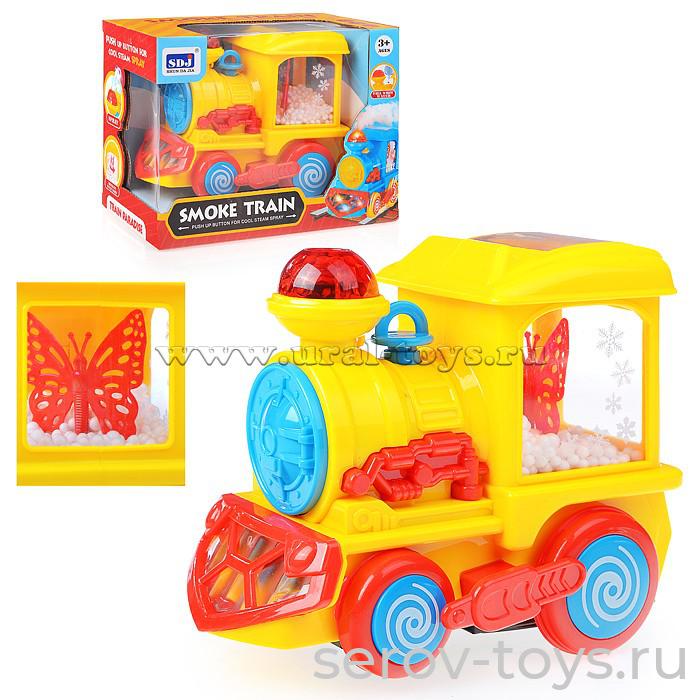 Паровозик QS151 с дымом ( пар от воды ) свет звук в кор