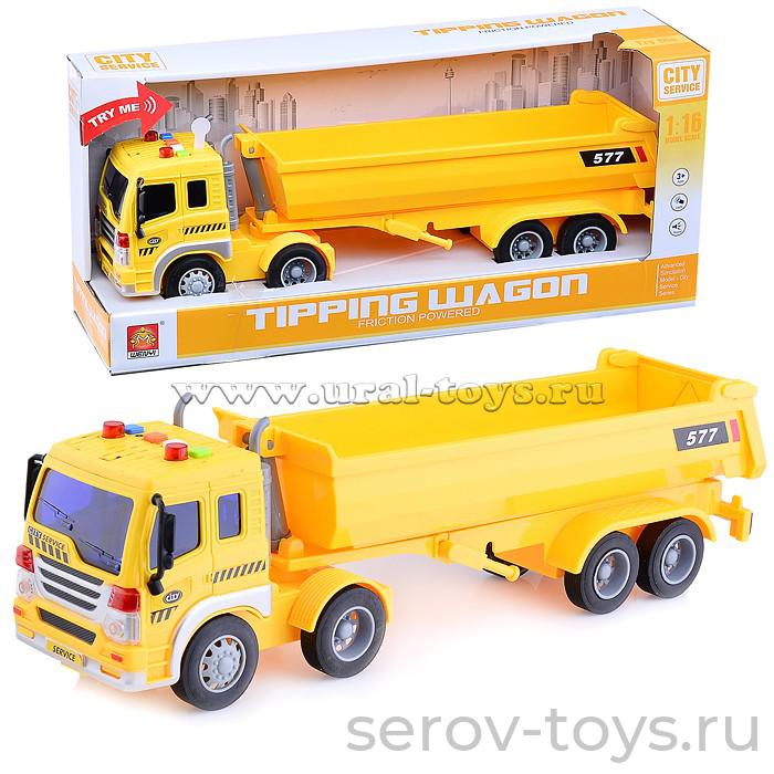 Машина инерц 1:16 WY577 Спецтехника Тоннер свет звук Wenyi (A - Жёлтый)