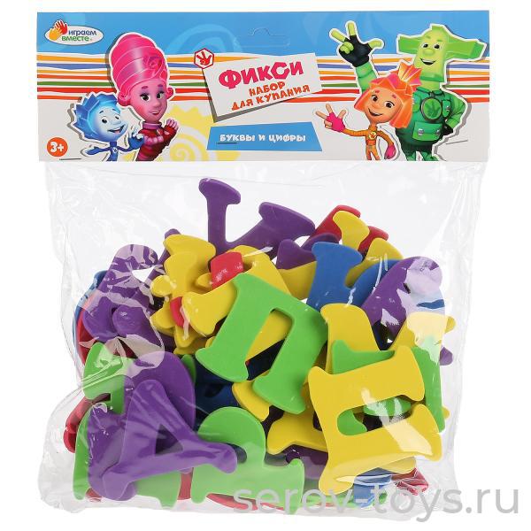 Набор для ванной Фиксики EVA L787-H27724-FIX Буквы и цифры в пак ВЫсота букв 6см Играем вместе