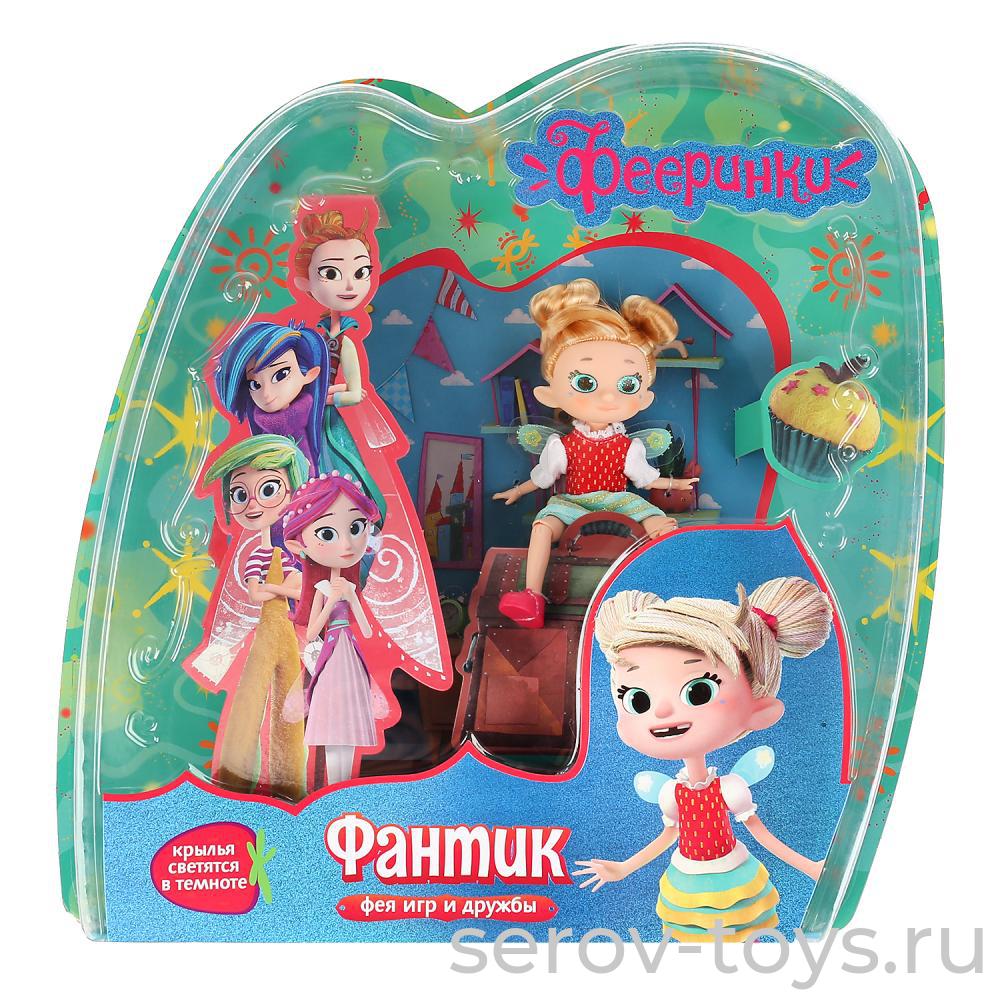 Фееринки Фантик FANTIK16-RU 16см шарнирная крылья светятся в темноте в кор Карапуз