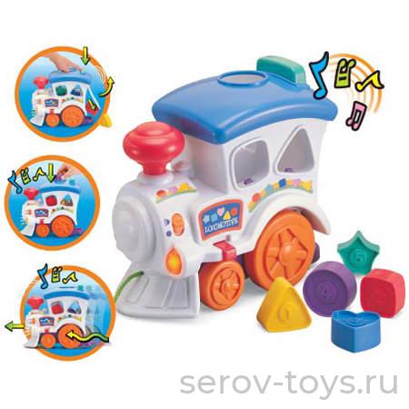Игрушка 31521,31537 Веселый паровозик с пазлами (свет,звук) (31537 аналог)