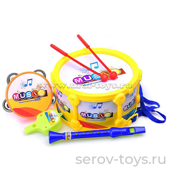 Набор музыкальных инструментов 9266C Веселый оркестр 4 предмета с дудкой в пак