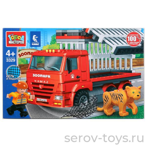 Конструктор Город мастеров 3329 Камаз с клеткой Побег тигра 110дет