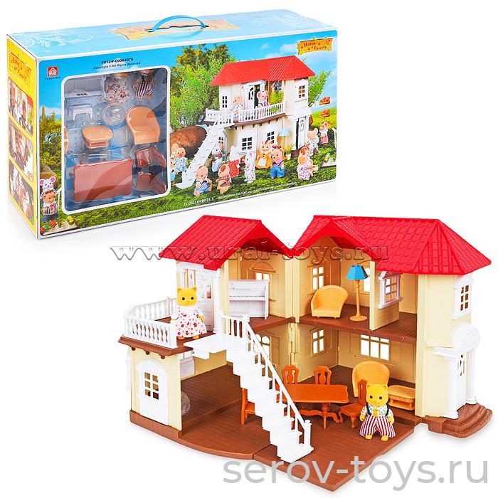Кукольный домик деревянный ECO TOYS Ягодный