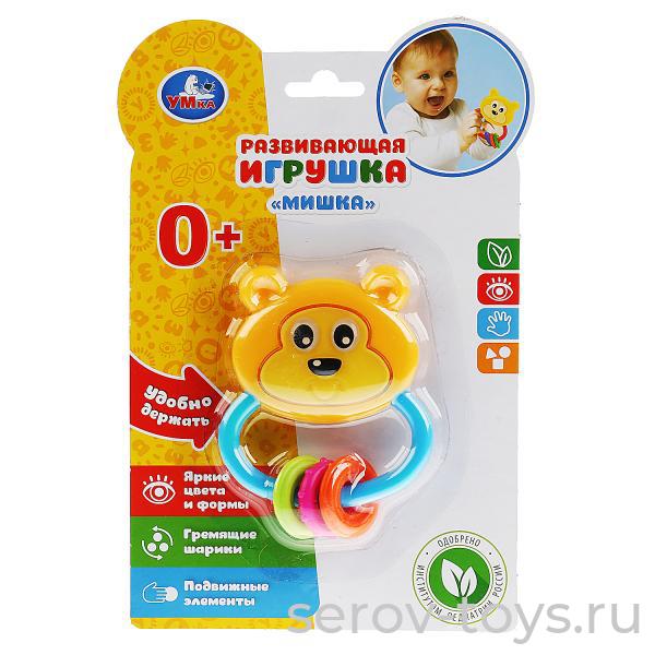 Игрушка1605M291-Y1 Мишка погремушка на блистере Умка
