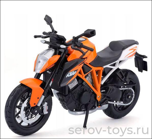 Модель 1:18 мотоцикла KTM 1290 SUPER DUKE R оранжевый 12837PW