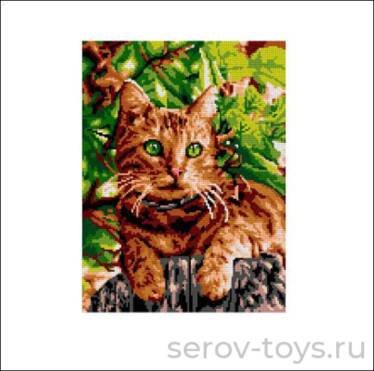 Набор ДТ Алмазная мозаика Зеленоглазый котик Ам-070 30*40см Без подрамника в кор Lori