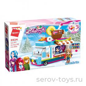 Конструктор Qman 2024 Розовый мир 332дет Кафе на колесах
