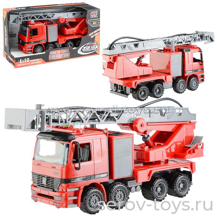 Машина 1:10 Спецтехника 899-11 Пожарная стреляет водой инерц свет звук в кор Xiong yuan
