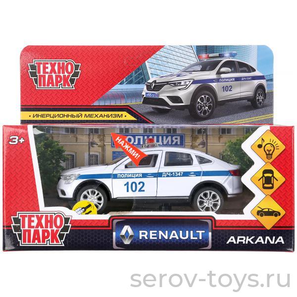 Модель Технопарк Renault Arkana ARKANA-12SLPOL-WH Полиция белая свет звук в кор