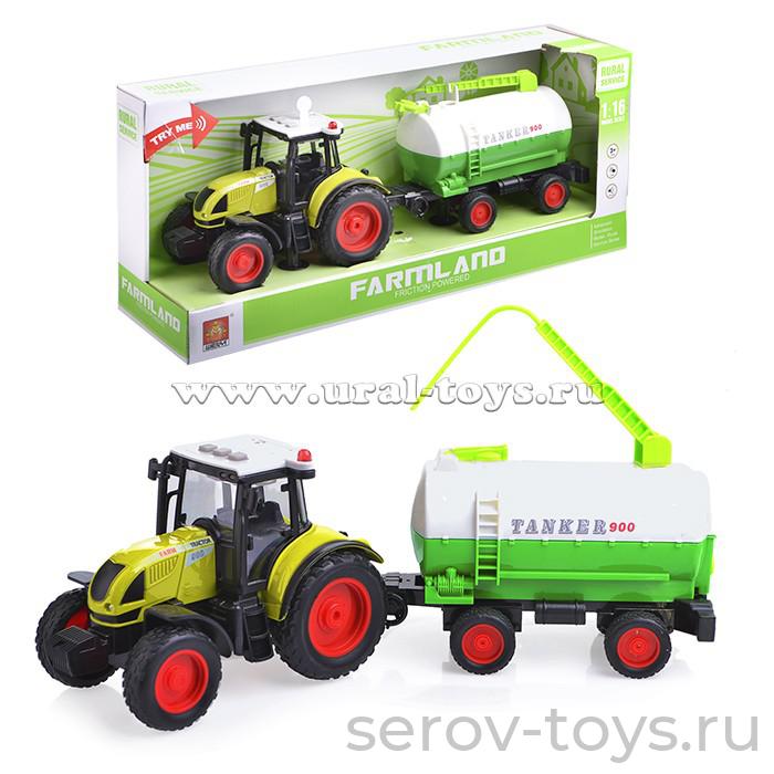 Трактор 1:16 WY900A с цистерной свет звук Wenyi