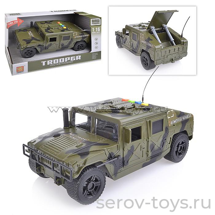 Машина инерц 1:16 WY610A Военный джип свет звук Wenyi