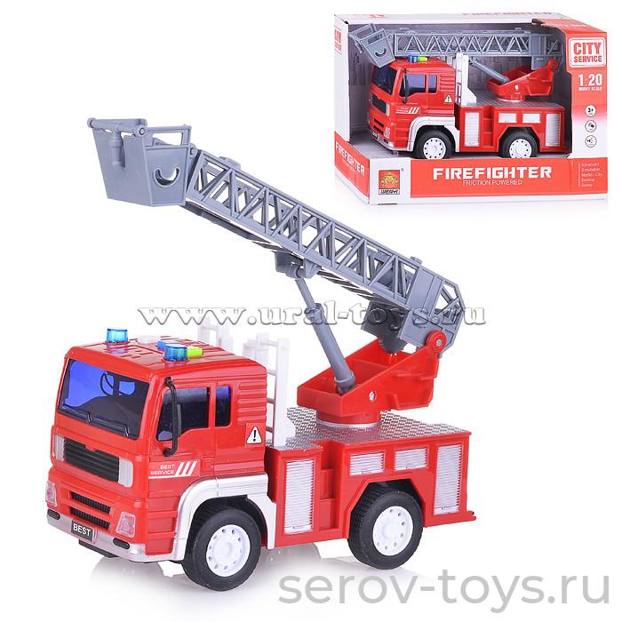Машина инерц 1:20 WY551B Пожарная с лестницей свет звук Wenyi