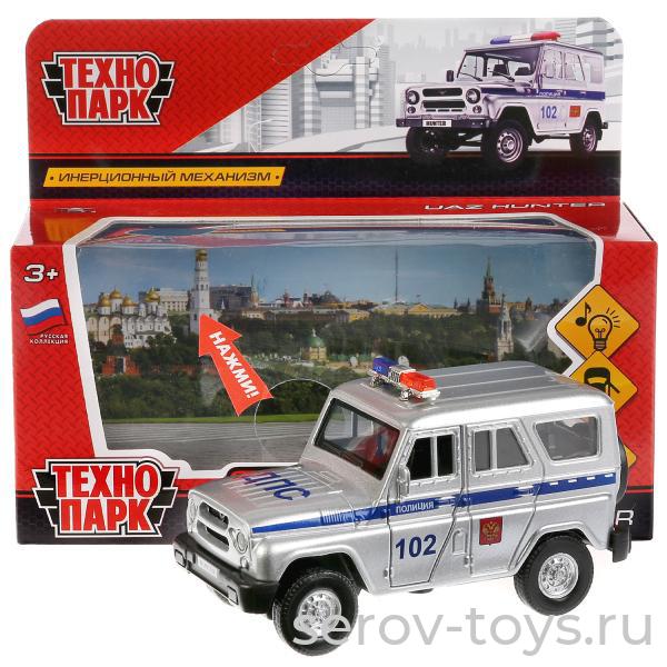 Модель Технопарк UAZ HUNTER Полиция HUNTER-P-SL свет звук в кор
