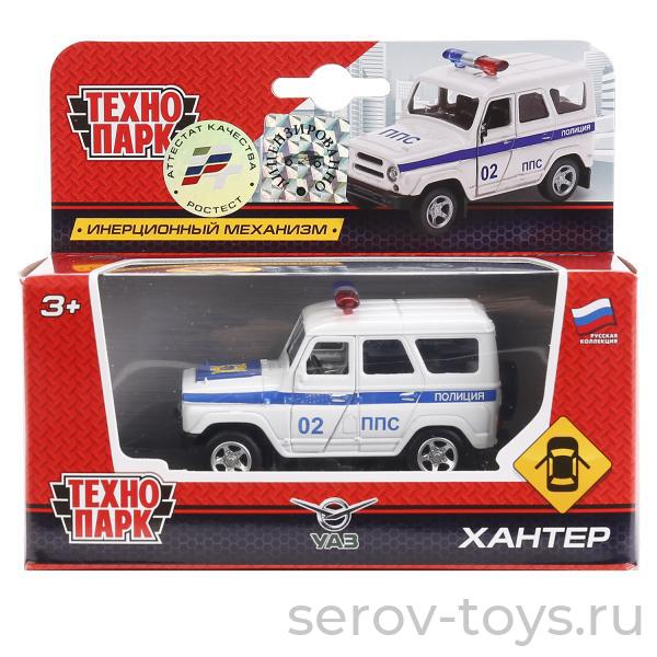 Модель Технопарк UAZ HUNTER 6401 Полиция X600-H09018-R, 8,6см в кор