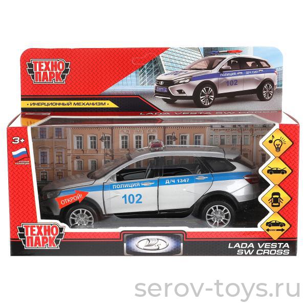 Модель Технопарк LADA vesta SV Cross Полиция VESTASWCR-124SLPOL-GY свет звук 17,5см в кор