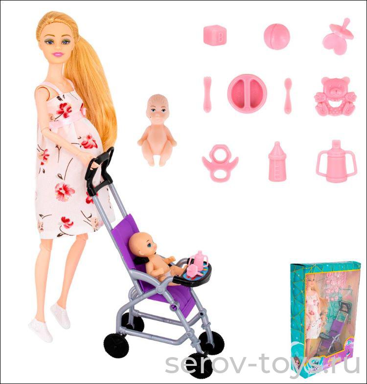 Кукла Мой малыш MKKQ117A с малышом и коляской FCJ0902074 в кор Miss Kapriz