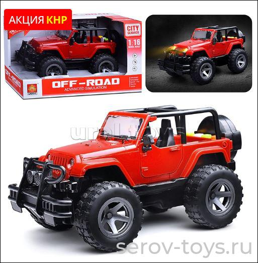 Машина инерц 1:16 WY390A Джип Красный свет звук Wenyi