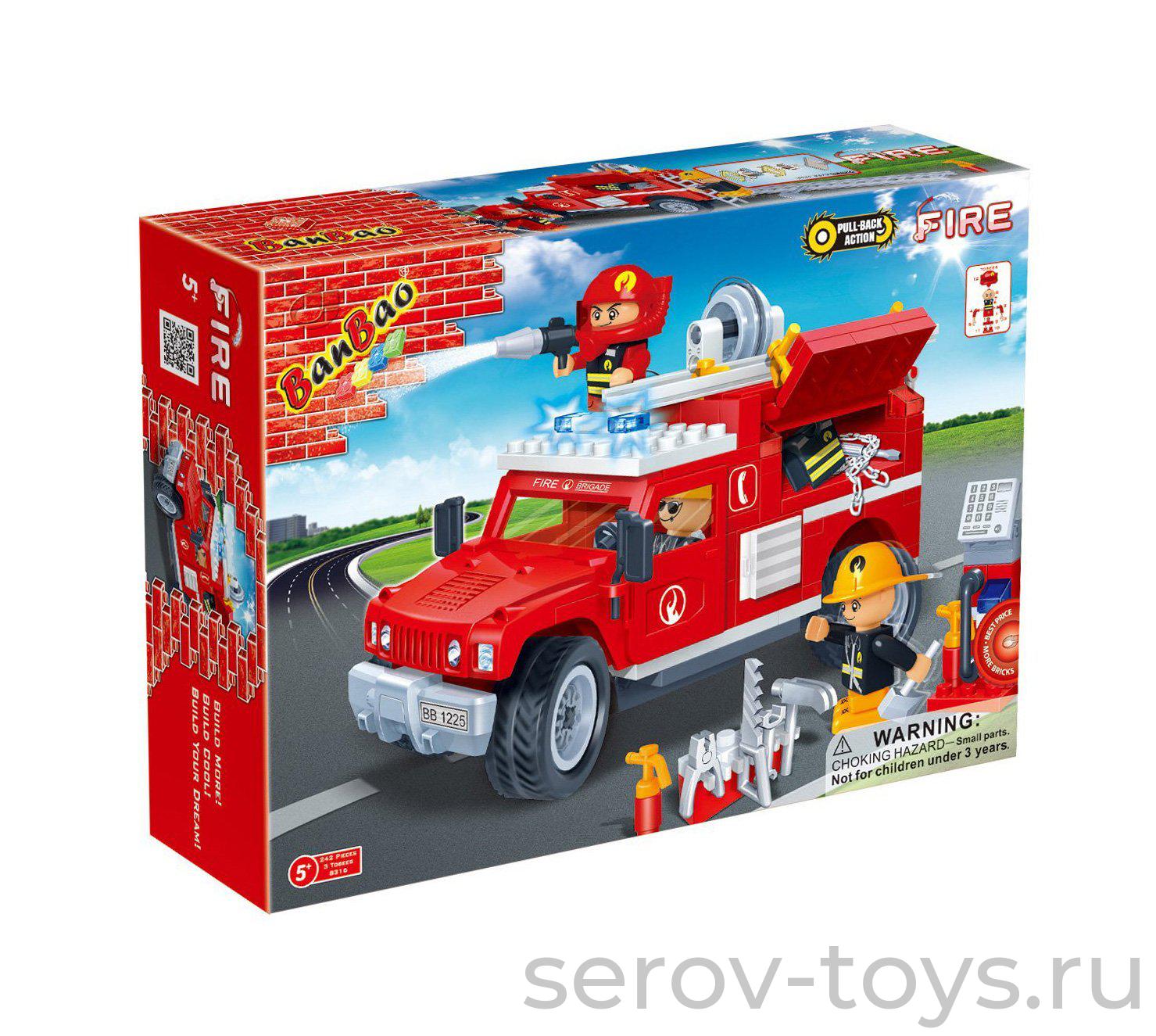 Конструктор БанБао 8316 Пожарная машина инерц 242 дет