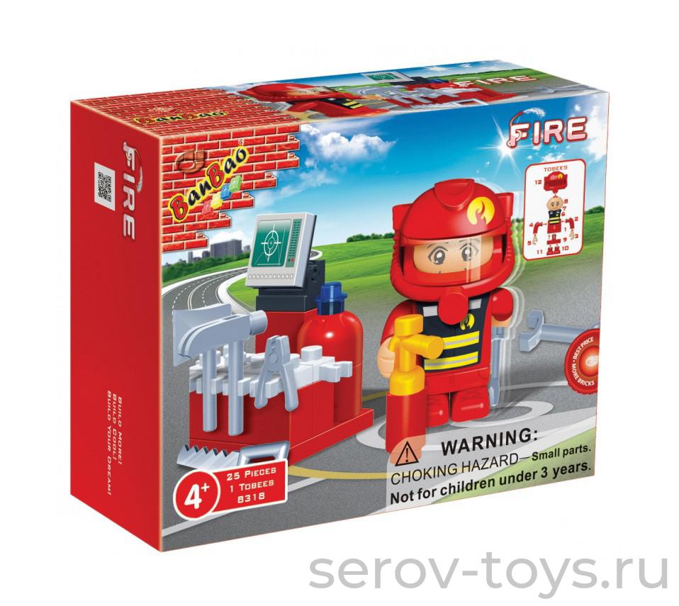 Конструктор БанБао 8318 Пожарный 25дет
