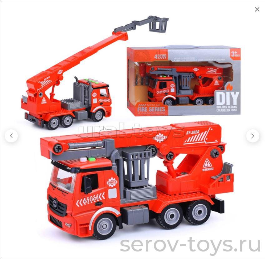 Машина Пожарная JK2023-5 разборная с отвертками звук свет в кор