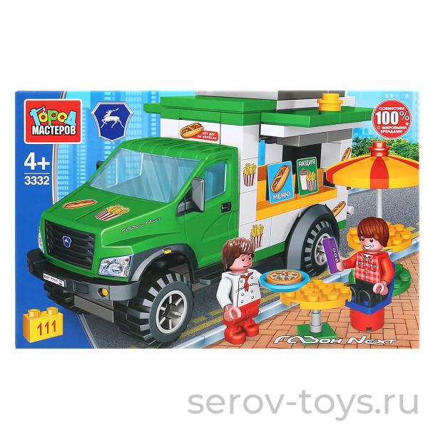 Конструктор Город мастеров 3332 Автокафе ГАЗ Некст 111 дет (УЦЕНКА 50% 22.08.2023 нет одной головы)
