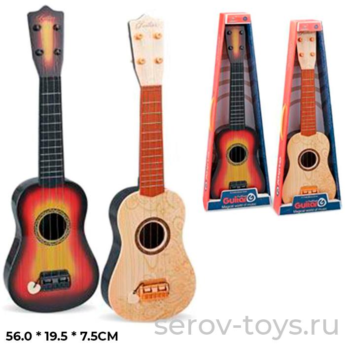 Гитара 898-45 пластик 53см струны металл в кор
