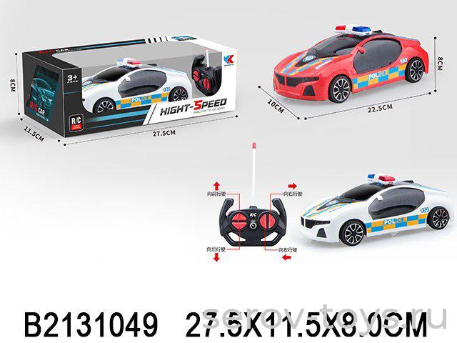 Машина р/у 333-2B Полиция на бат в кор* (УЦЕНКА 10% 15.07.2023 На дне машинки есть дырка)