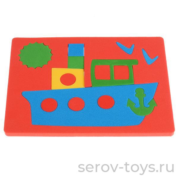 Мягкий пазл Кораблик 15 дет в пак с хедером Умка