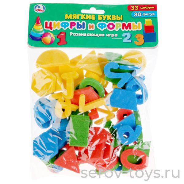 Мягкие буквы Цифры и формы 63шт в пак с хедером Умка