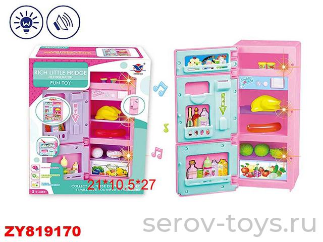 Холодильник 3х камерный 18006-XS с продуктами свет музыка в кор Zhorya