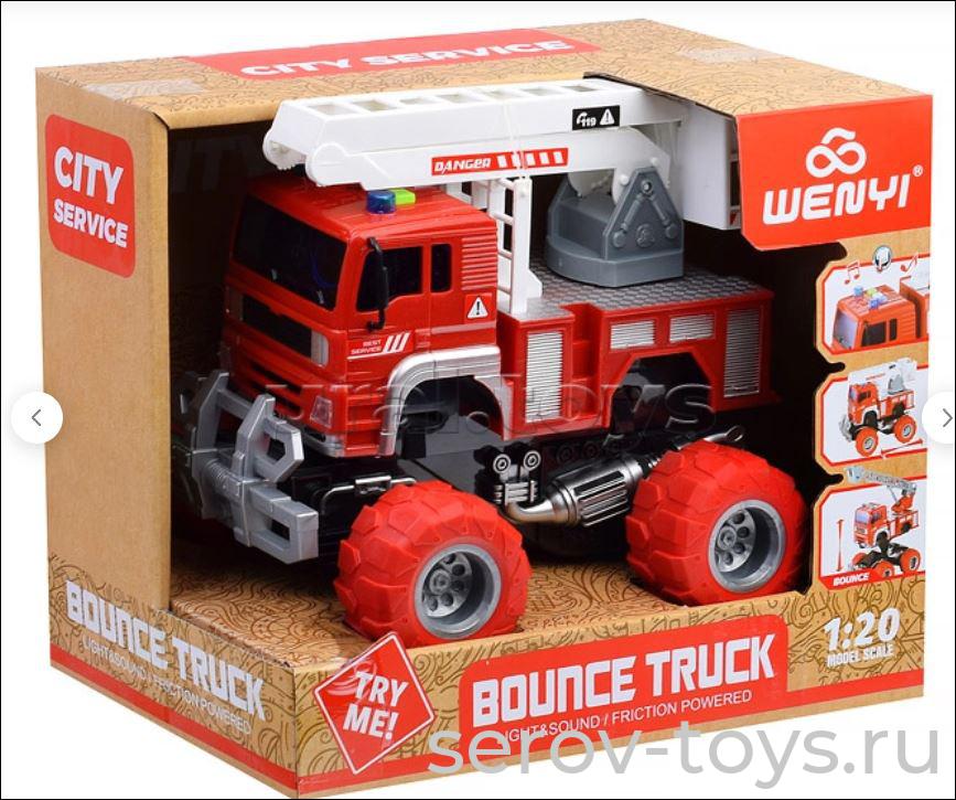 Машина инерц 1:20 WY553C Пожарная Поднимается свет звук Wenyi**