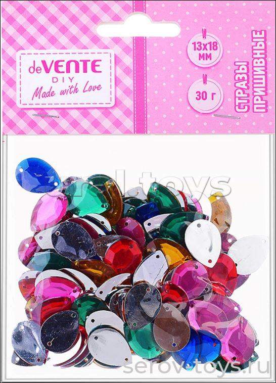 Стразы пришивные 8002394 Капля акриловые 13x18 мм 30г Микс в пак deVENTE