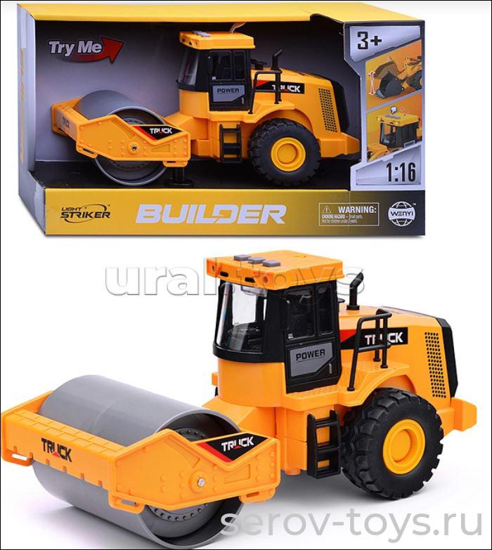 Машина инерц 1:16 WY421A Строительная техника Каток свет звук Wenyi