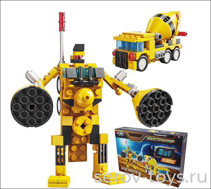 Конструктор 2 в 1 Космотех FCJ0924849 Бетомешалка 92дет в кор Mr Boy