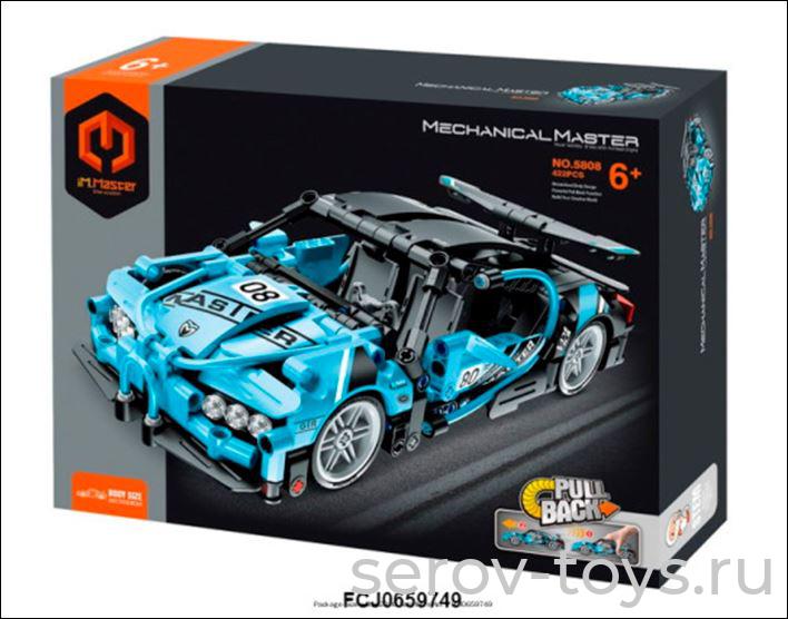 Конструктор 5808 Гоночный автомобиль Пулл бэк Синяя 422дет инерц FCJ0659749 в кор IM.Master