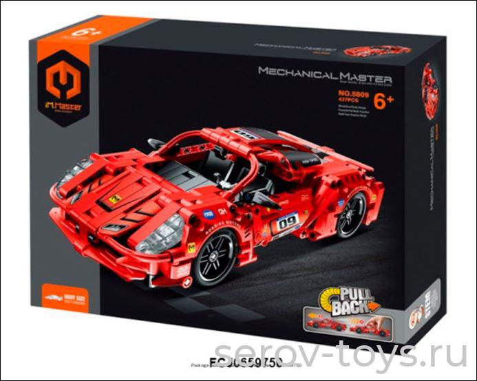 Конструктор 5809 Гоночный автомобиль Пулл бэк Красная 437дет инерц FCJ0659750 в кор IM.Master