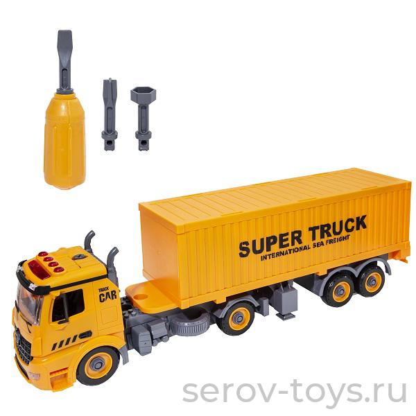 Wincars YK-2224 Тягач с прицепом разборный с отвертками звук свет в кор***