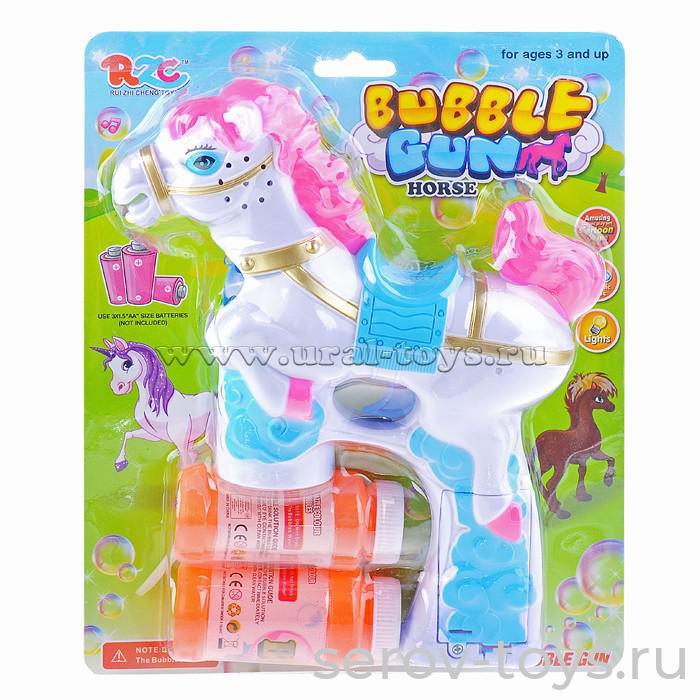 Мыльные пузыри пистолет 1626-18A Пегас на бат 2*50мл на блистере